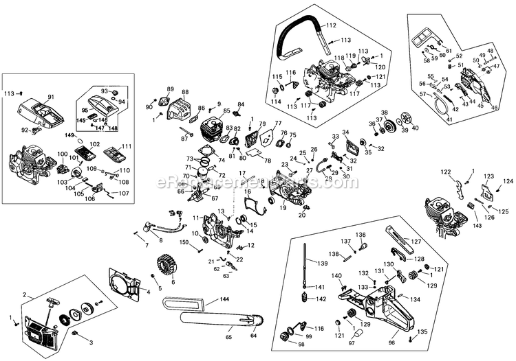 Black and Decker GGK45-B3 (Type 1) 45cc Gas Chainsaw Power Tool Page A Diagram